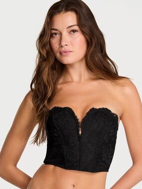 Victoria’s Secret Dare to Dream Lace Deep-V Cropped Corset Top